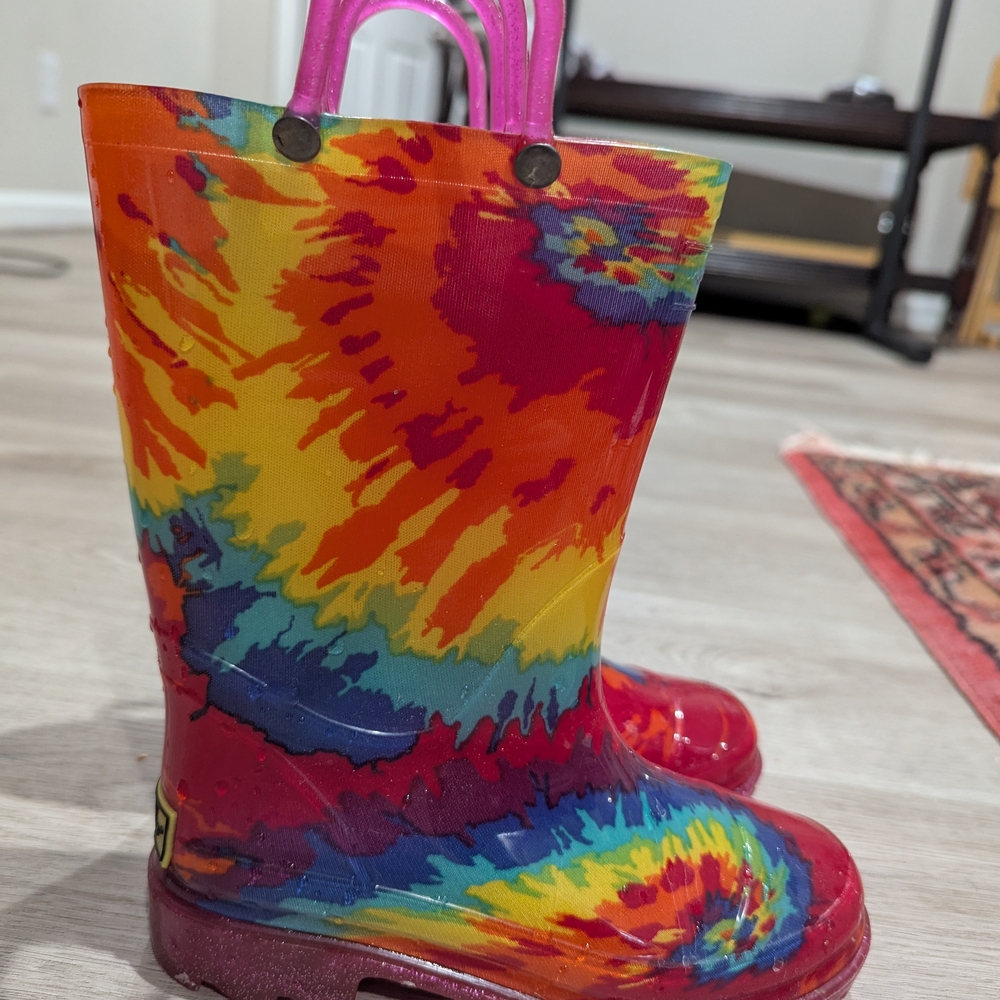 Colorful Tie-Dye Rain Boots